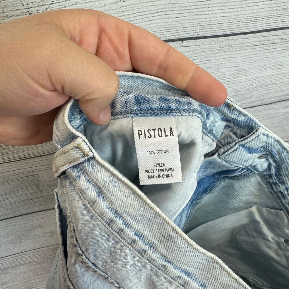 Pistola Women's Light Wash Mckayla Low Slung Cargo Jean Skirt Size 28 - Picture 8 of 8